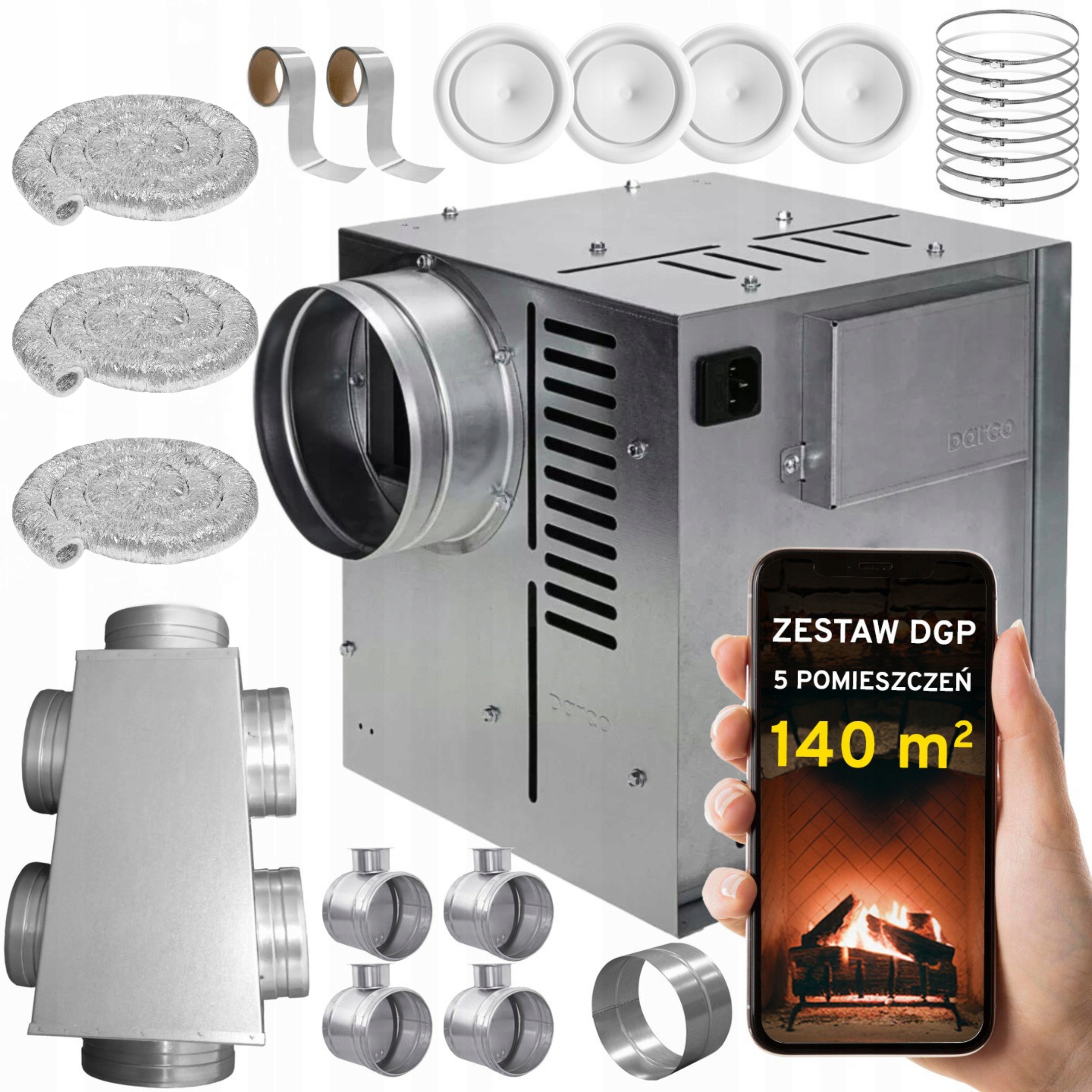 Komínová Turbína Ventilátor Komínový Set Dgp 5 miestností 140 m2
