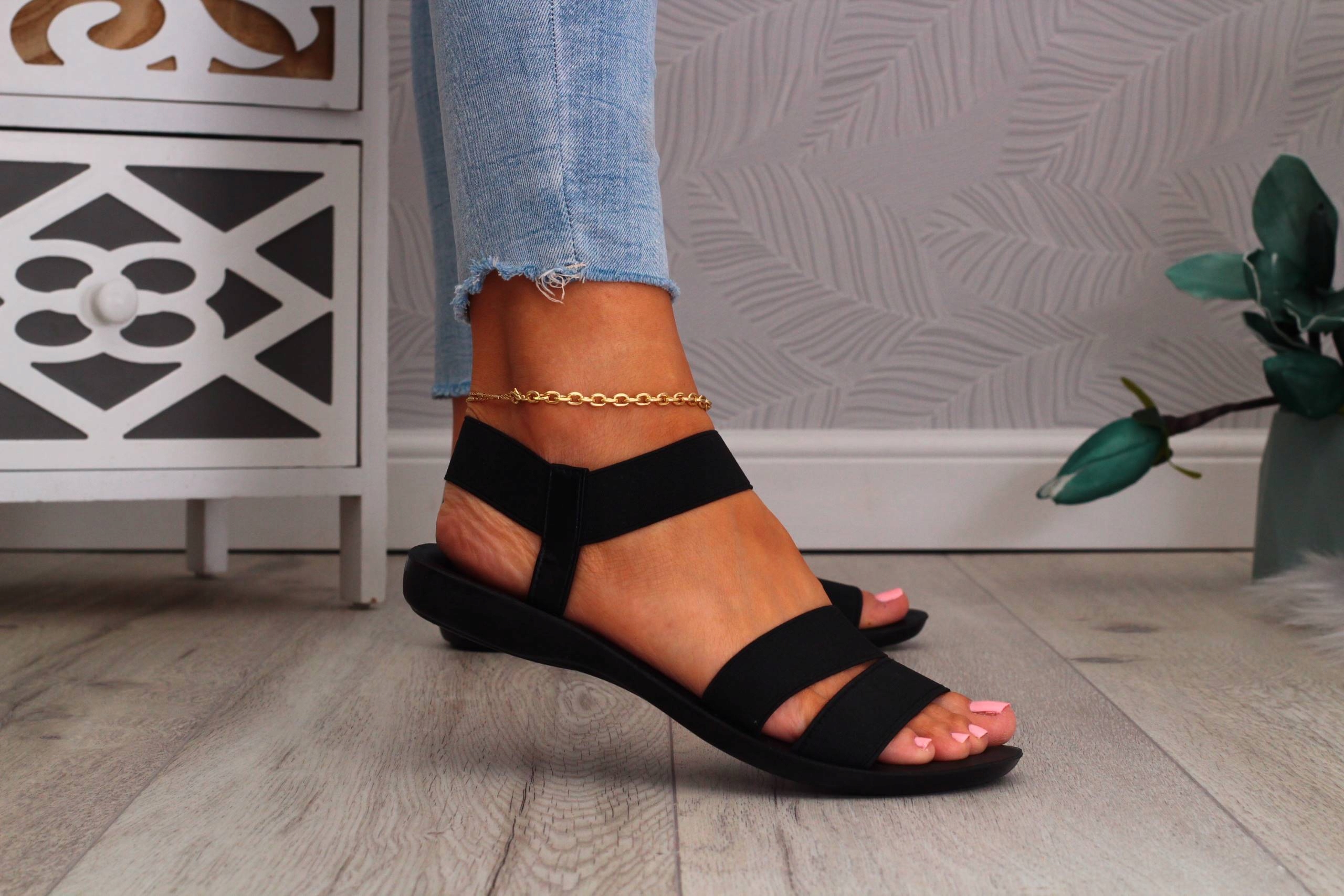 CZARNE SANDAŁY DAMSKIE SPORTOWE NA LATO LEKKIE Rozmiar 36