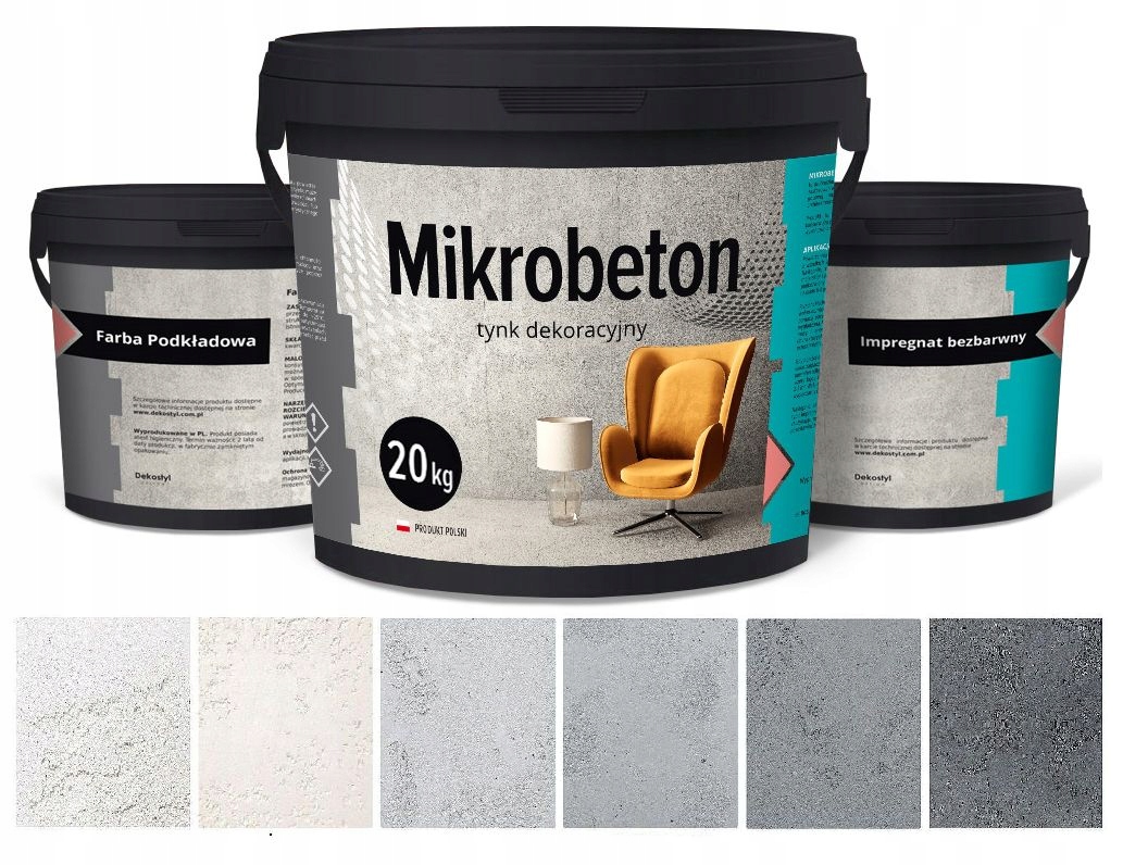Mikrobeton architektonický dekoratívny betón 24 m2 Sada Farba 6x