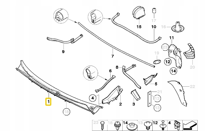 BMW E46 podszybie 8208483 OE