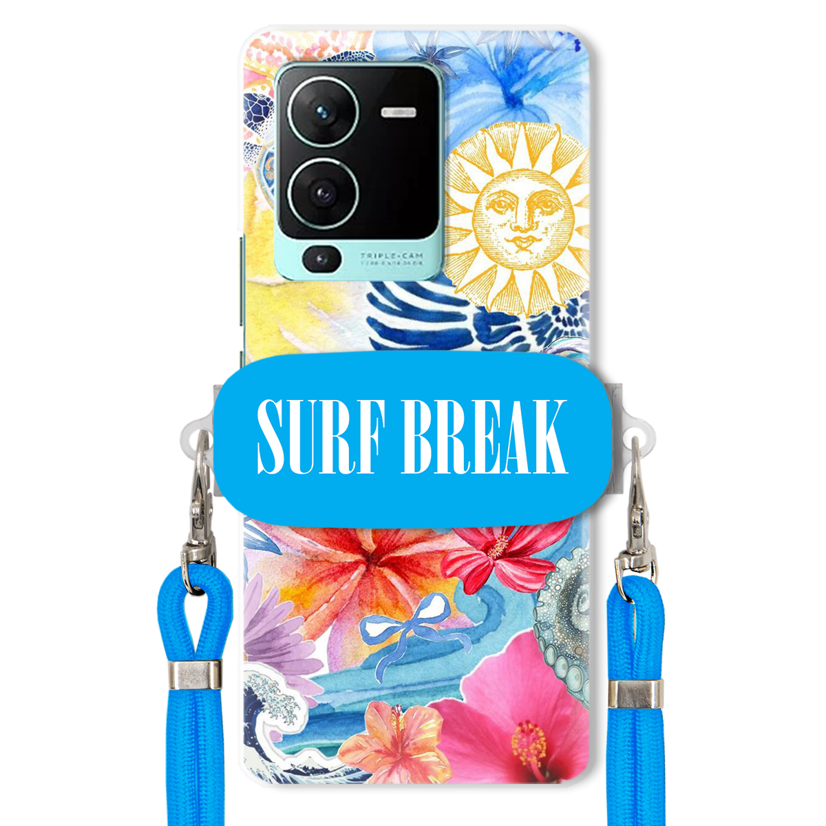 Puzdro pre Vivo S15 Pro 5G Crossbody vodítko Blue držiak Surf Break Lata
