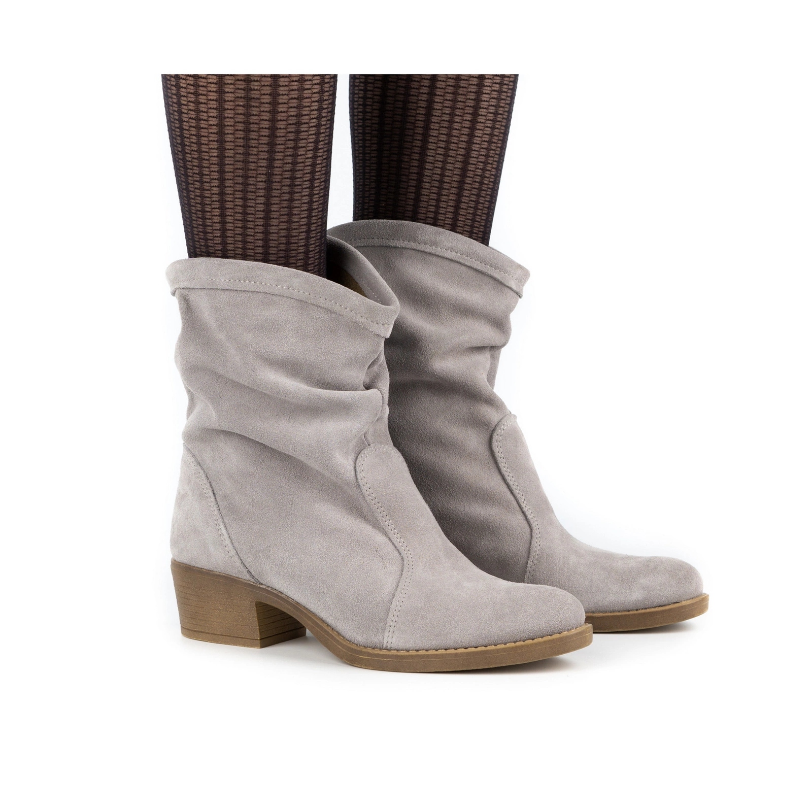 Dámské kotníkové boty na podpatku Mona, šedá barva, 36