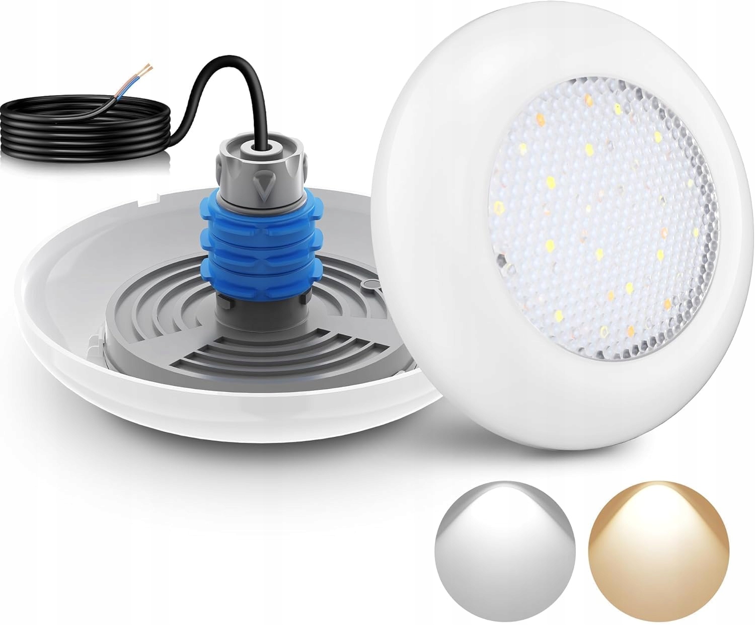 Bazénový Led reflektor LyLmLe 12W IP68 12V Ø190 mm 2 farby (3000K/6000K)