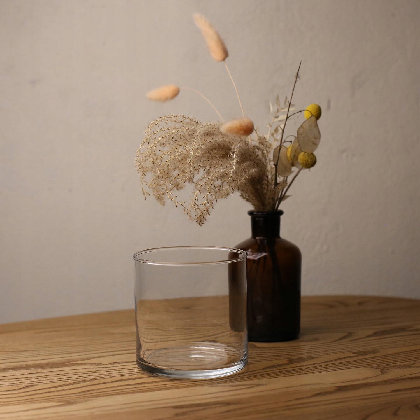 Świecznik do świec sypanych z wosku palmowego, średnica 10cm, wysokość 9cm