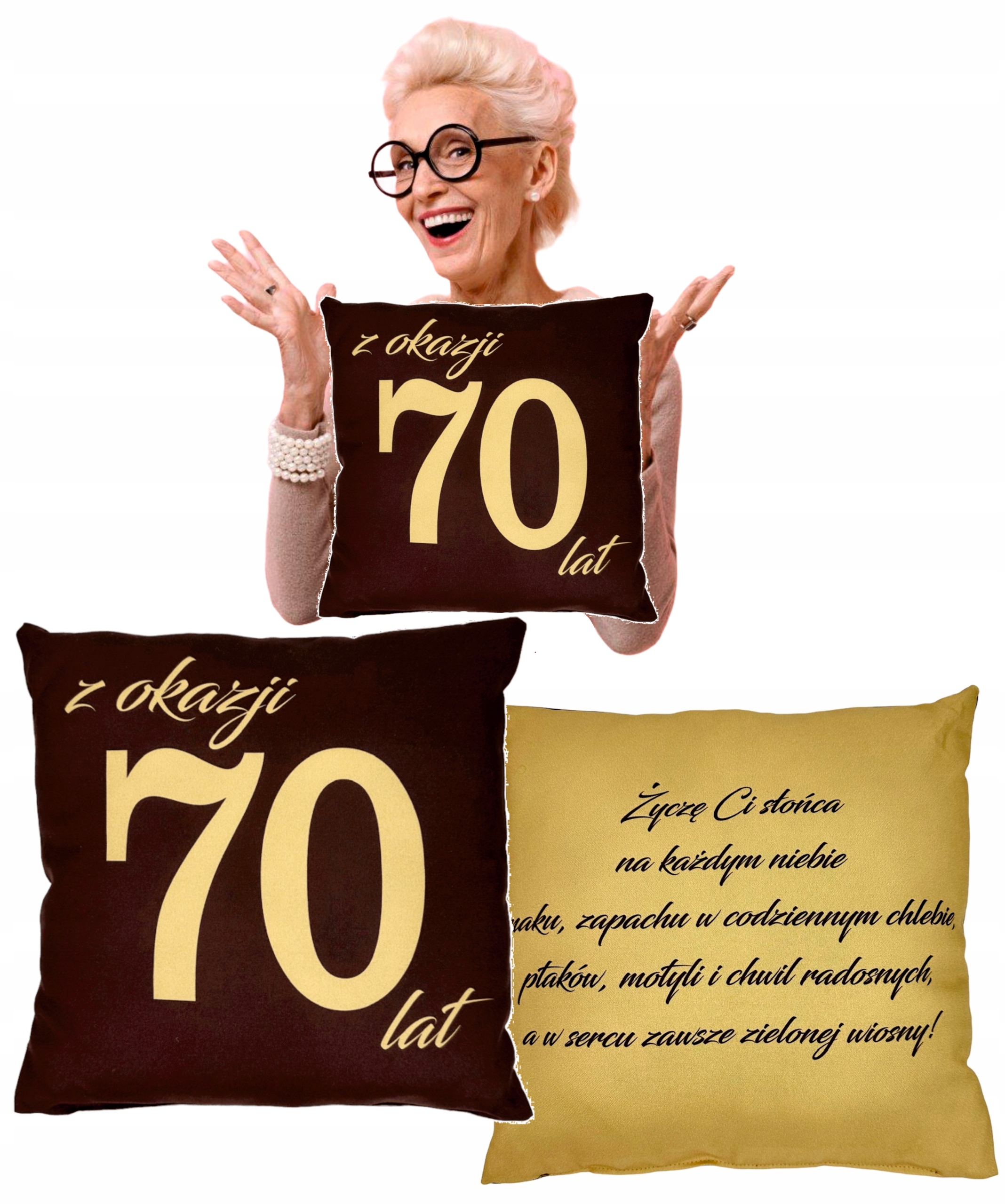 

Poduszka na 70 lat Siedemdziesiątka kobiet