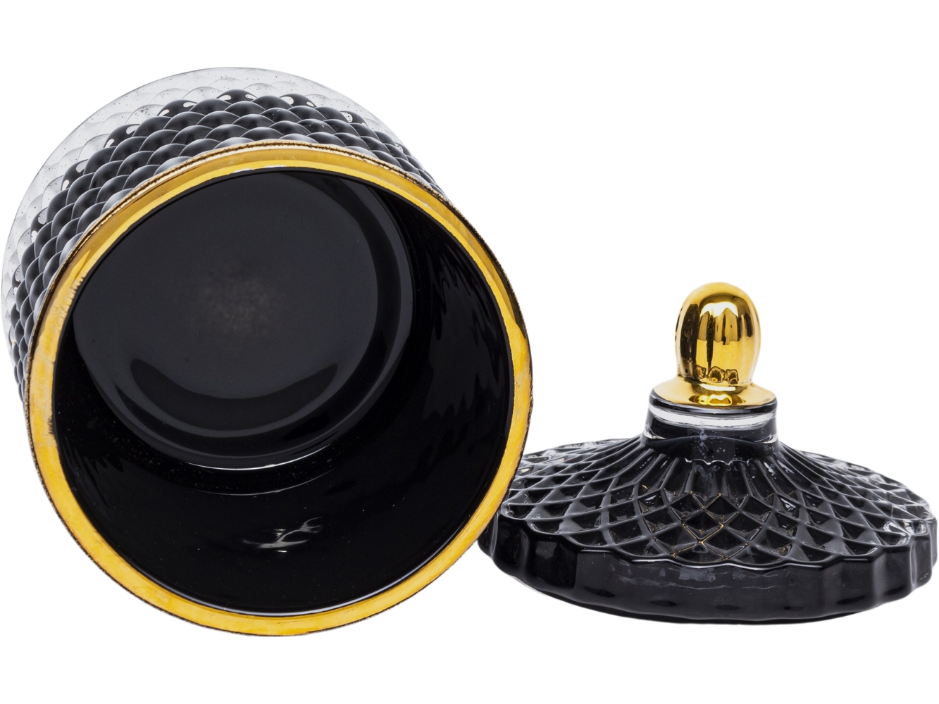 SZKLANY Pojemnik 13 x 8,5 cm NA WACIKI PŁATKI KOSMETYCZNE - Czarny Złoty Marka Artpol