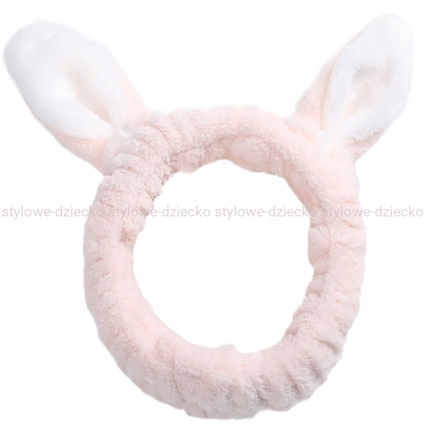 Beżowa opaska kosmetyczna do włosów z uszami