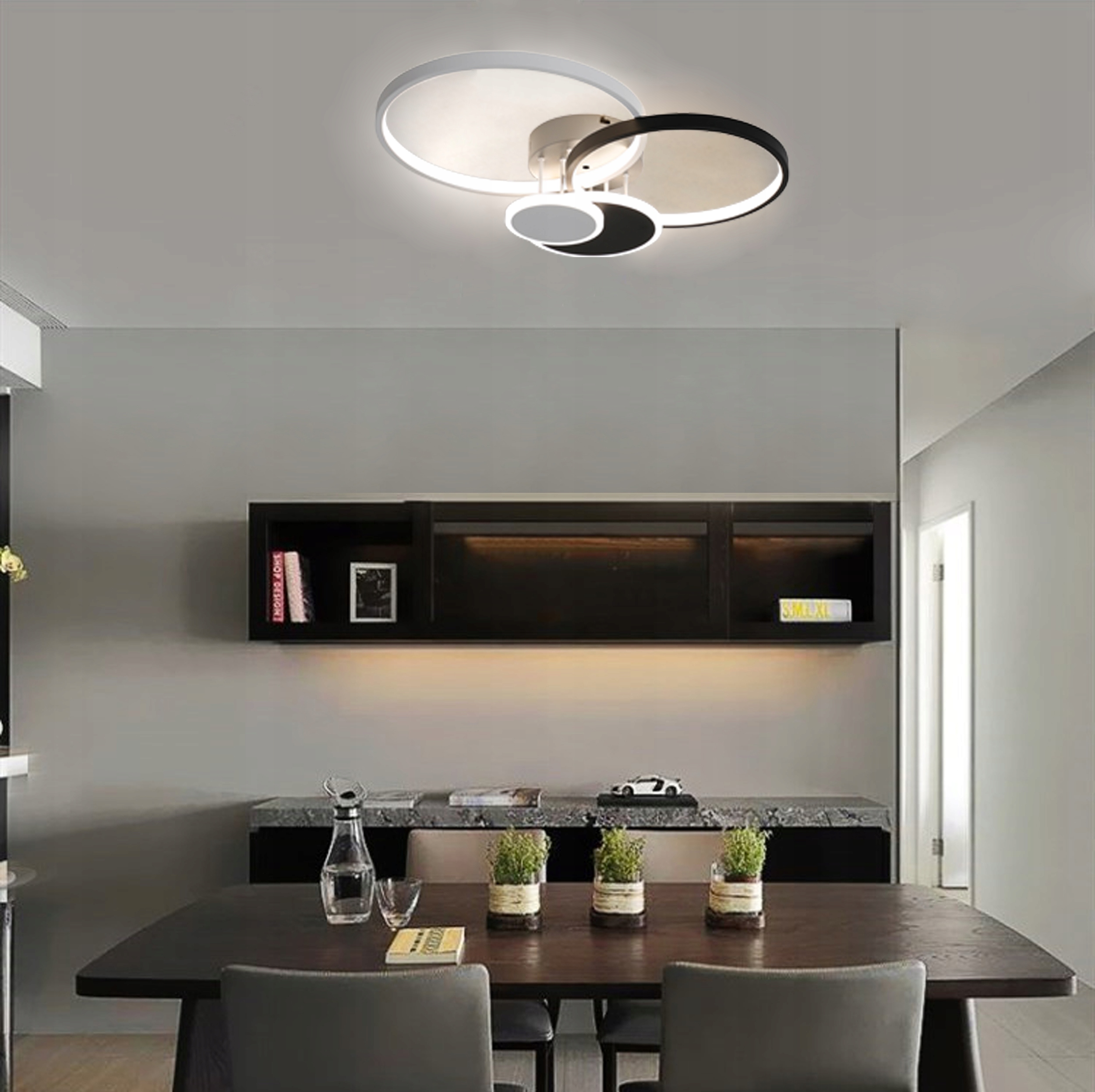 Lampa sufit ring PLAFON okrąg żyrandol 58cm LED Zasilanie sieciowe