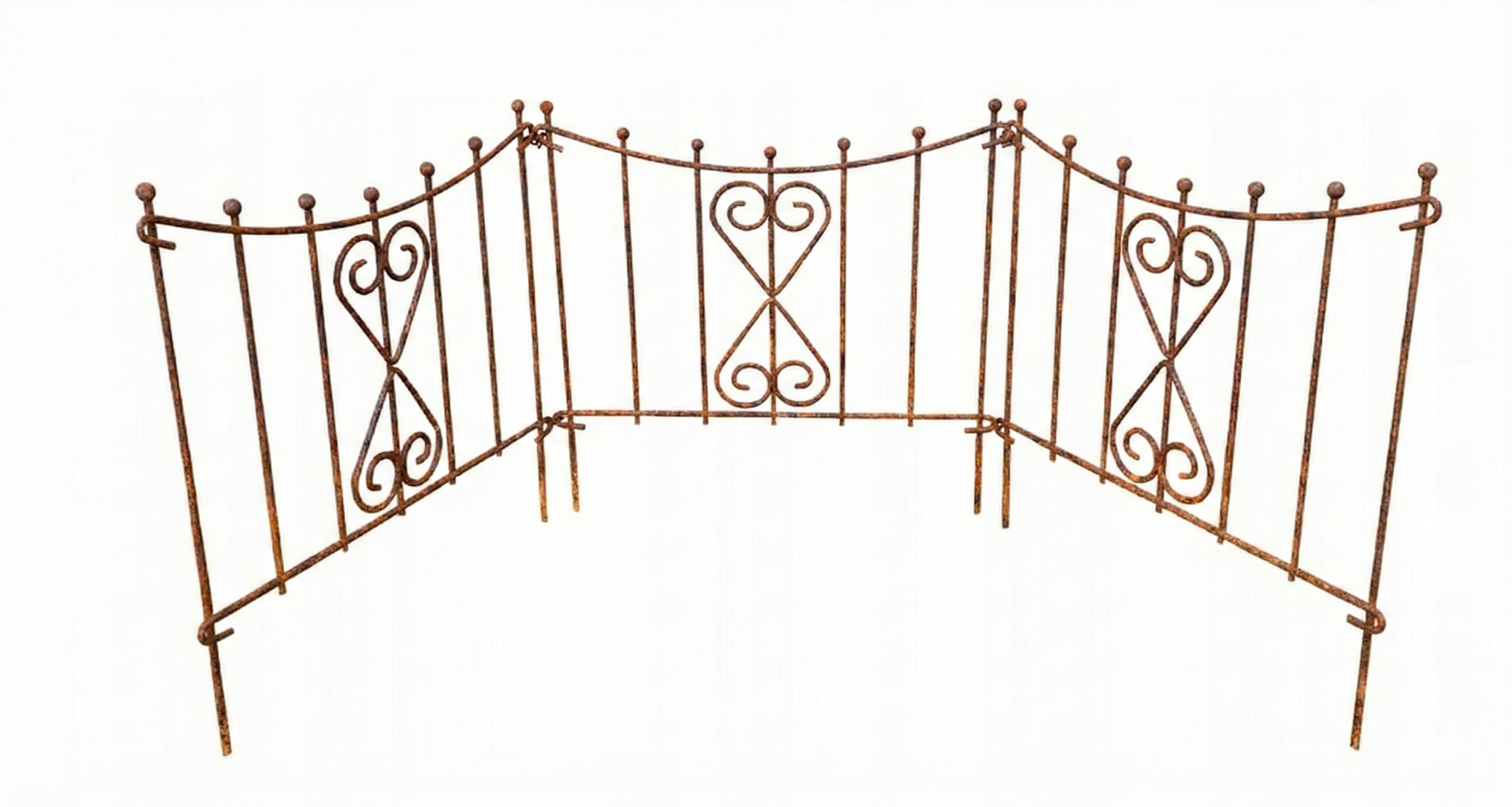 Zahradní kovový plot palisáda obrubník 165 cm pro trávník s květinami