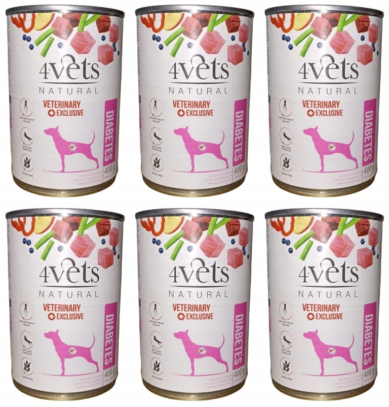 Levně 4Vets Natural Dog Diabetes 6 x 400 g