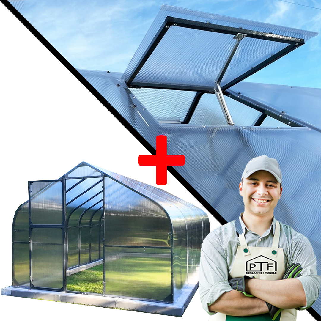 Polykarbonátový Skleník Tunel 12M2 300X400 Ptf Polsko Antracit Grafit Okno