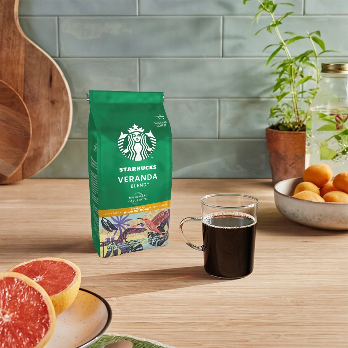 Starbucks Veranda Blend мелена Кава 1 кг + безкоштовно вага продукту з одиничною упаковкою 1 кг