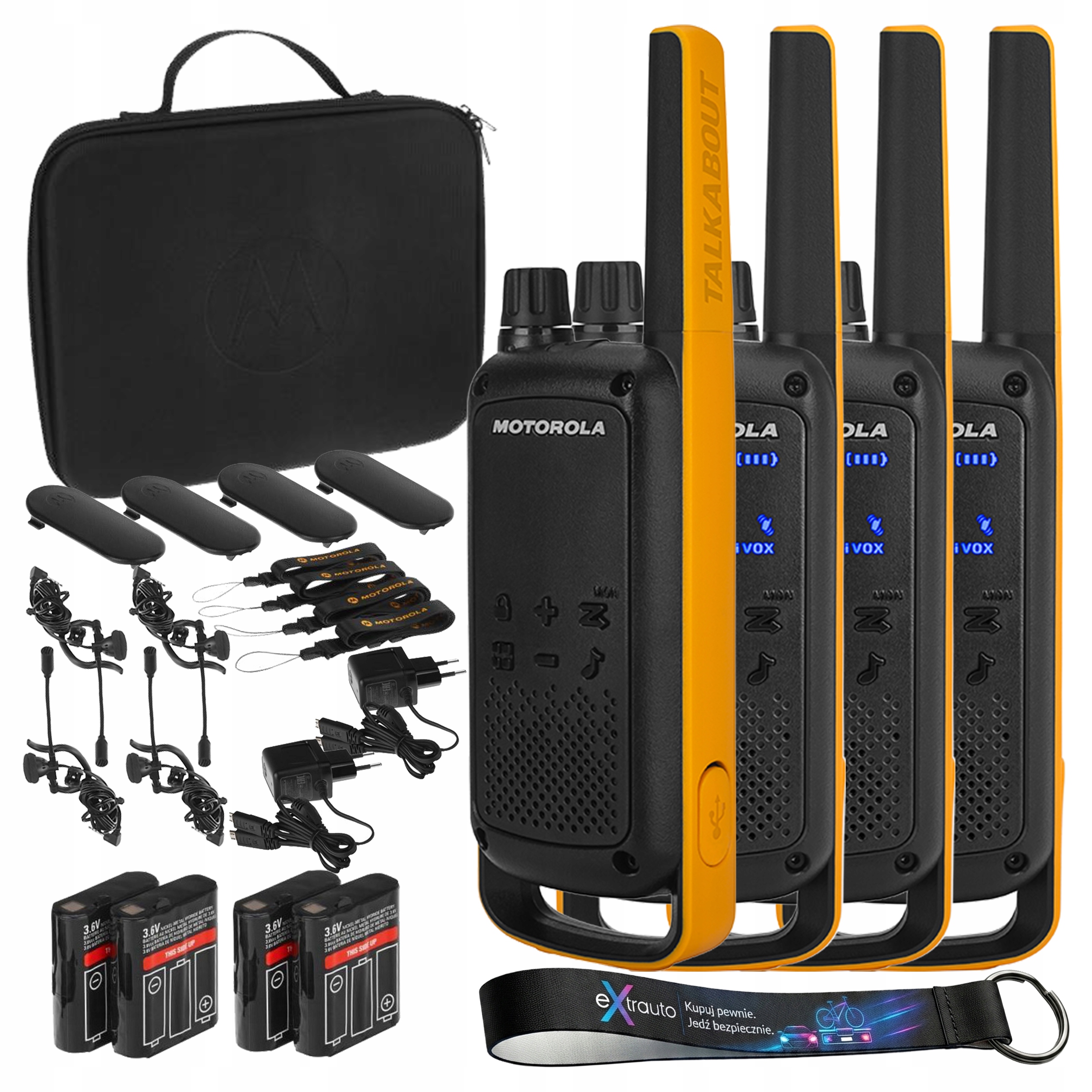 4x Radiotelefon Krótkofalówka Walkie Talkie Motorola T82 Extreme Pmr +smycz
