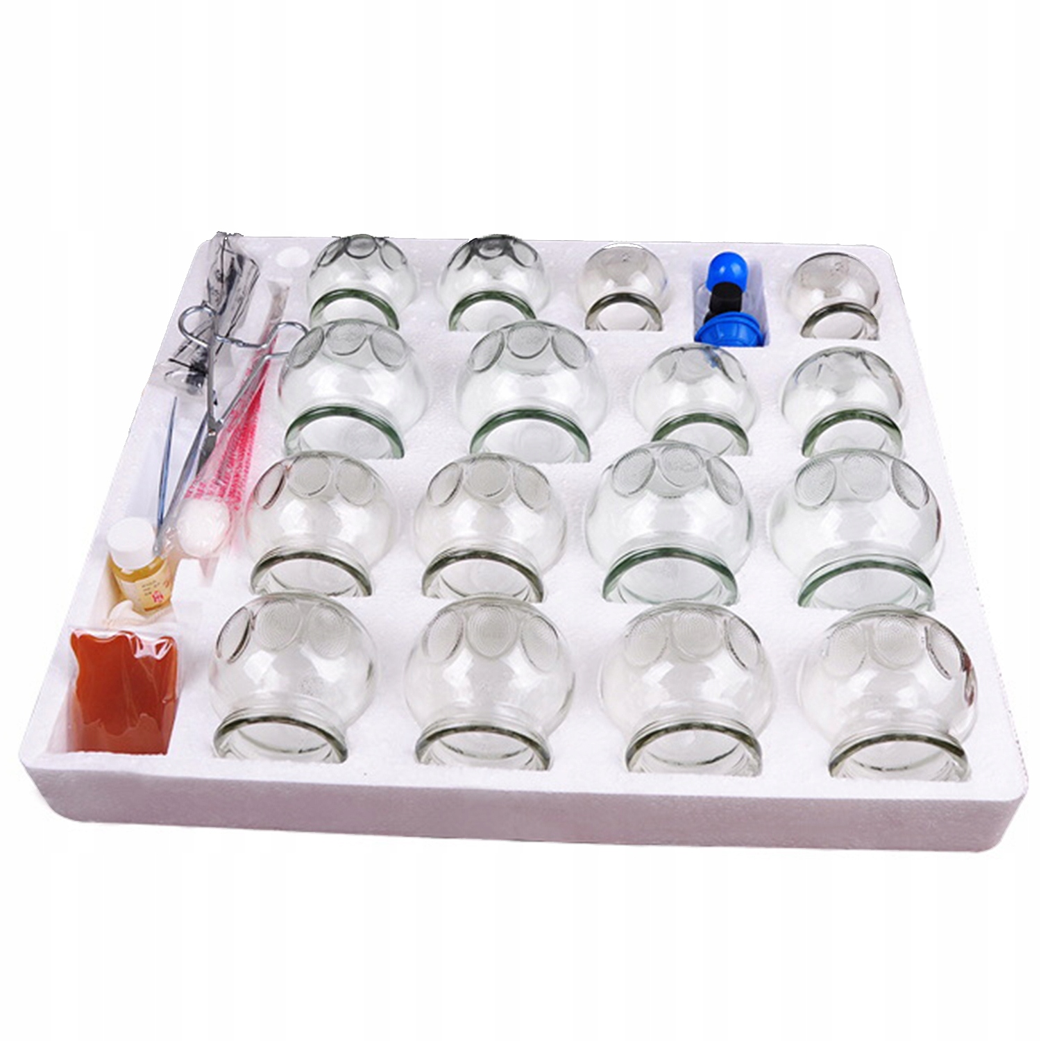 Profesjonalny zestaw ogniowych baniek szklanych 18 sztuk ogrzewacz – Tcm