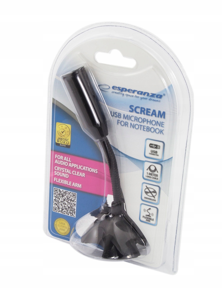 CZUŁY MIKROFON USB PRZEWODOWY BIURKOWY SCREAM Marka Esperanza