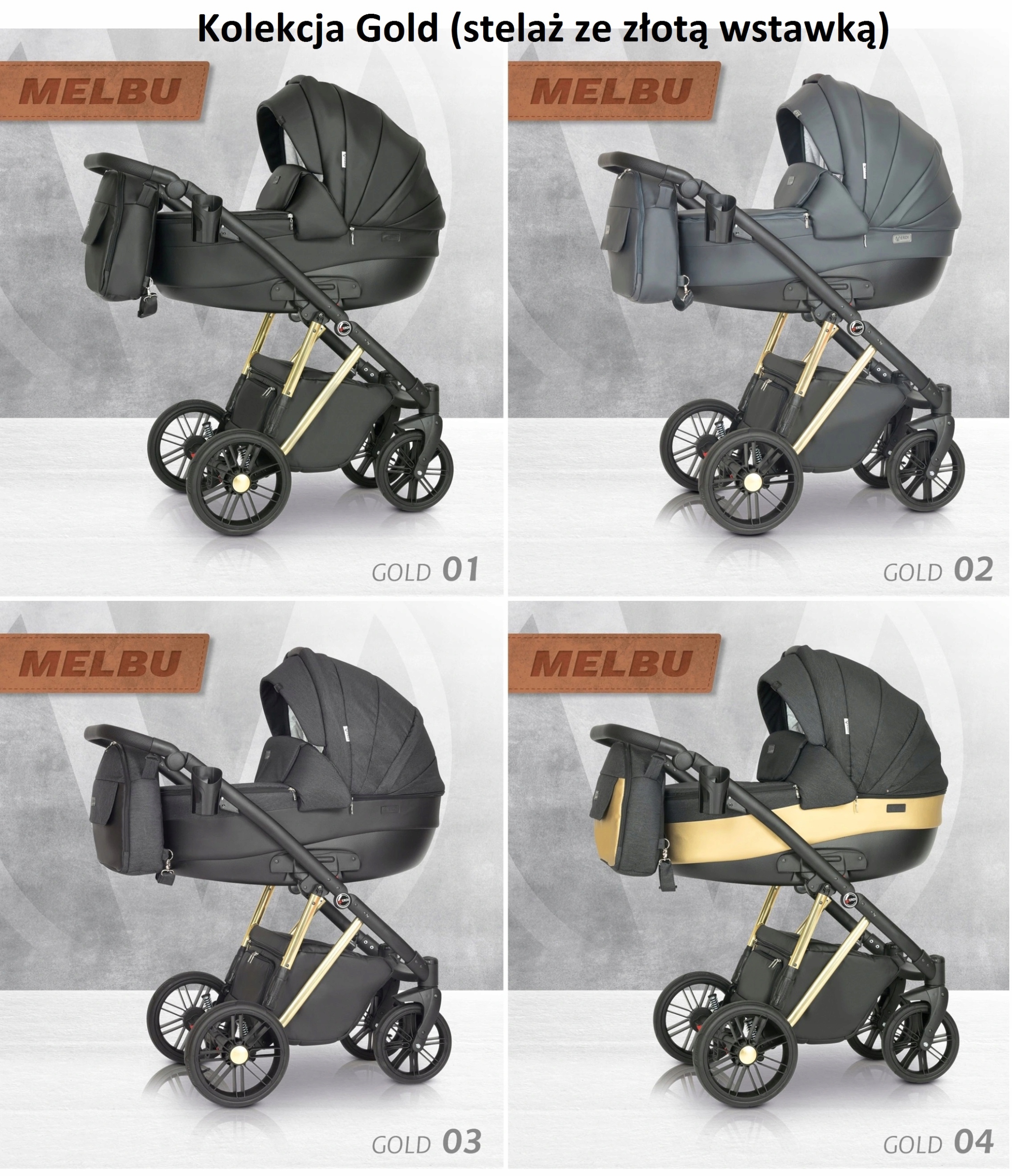 WÓZEK DZIECIĘCY VERDI MELBU 3W1+TORBA + AKCESORIA Liczba kół 4