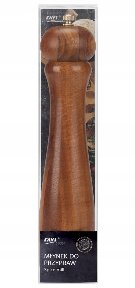 MŁYNEK DO PRZYPRAW PIEPRZU SOLI drewno AKACJA 27cm Model 007