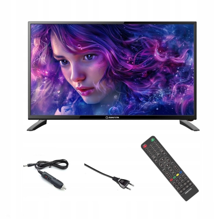 TELEWIZOR 24 CALE LED HD DVBT IPS HDMI USB ZASILANIE 12V 230V TRYB HOTELOWY