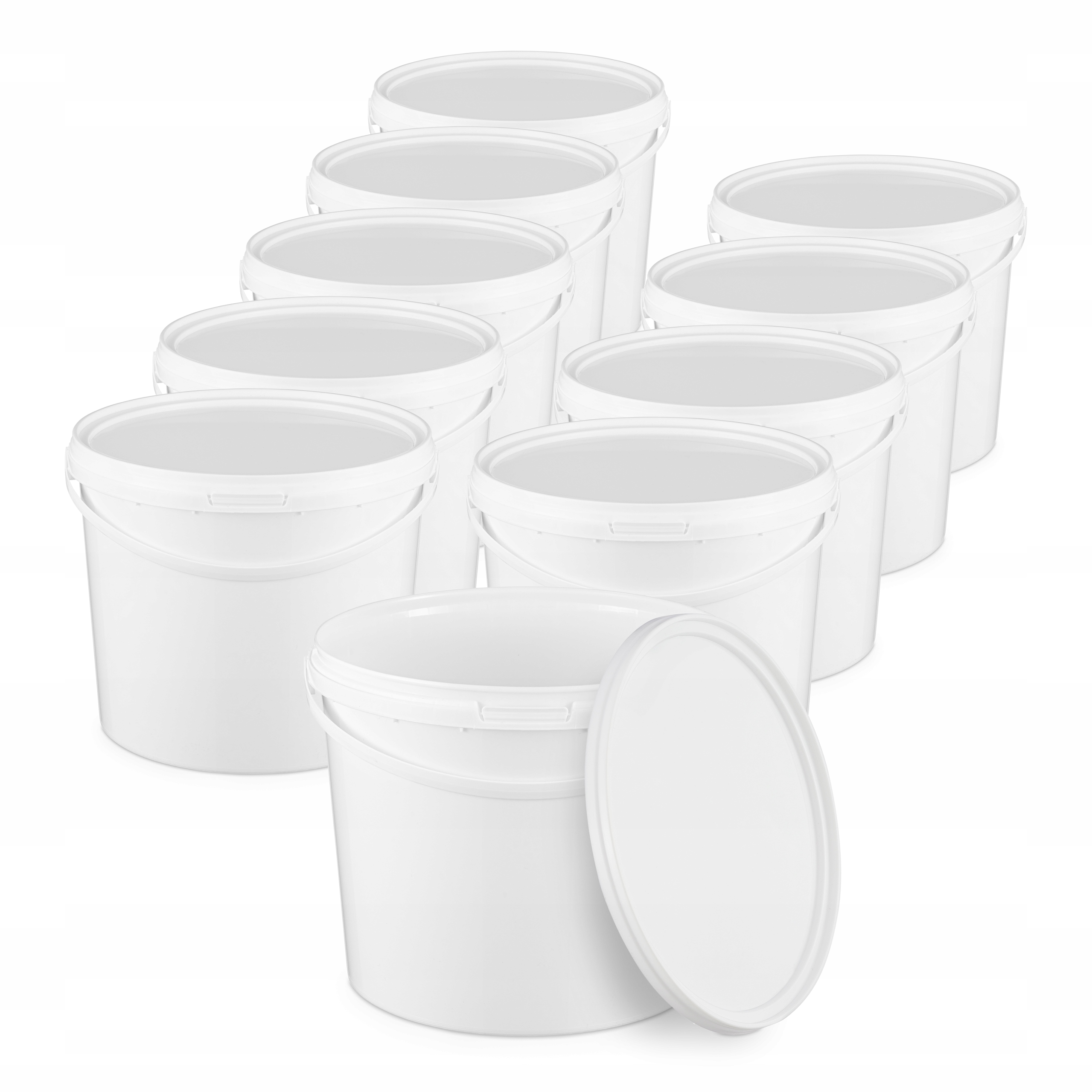 10x Wiadro plastikowe 5 Litr Białe na ŻYWNOŚĆ!