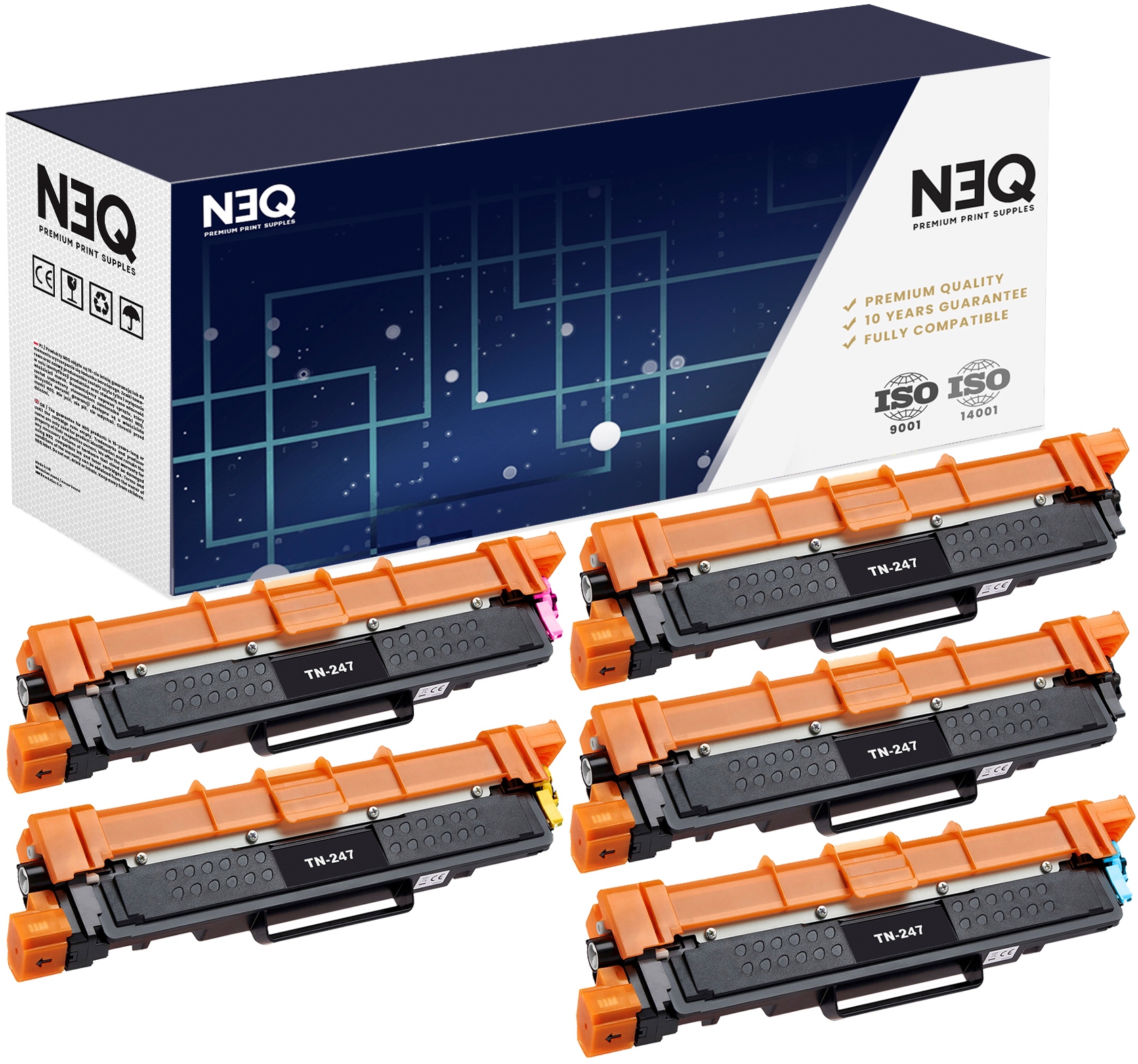 5 x tonery Cmy 2BK TN247 TN243 pro DCP-L3510CDW