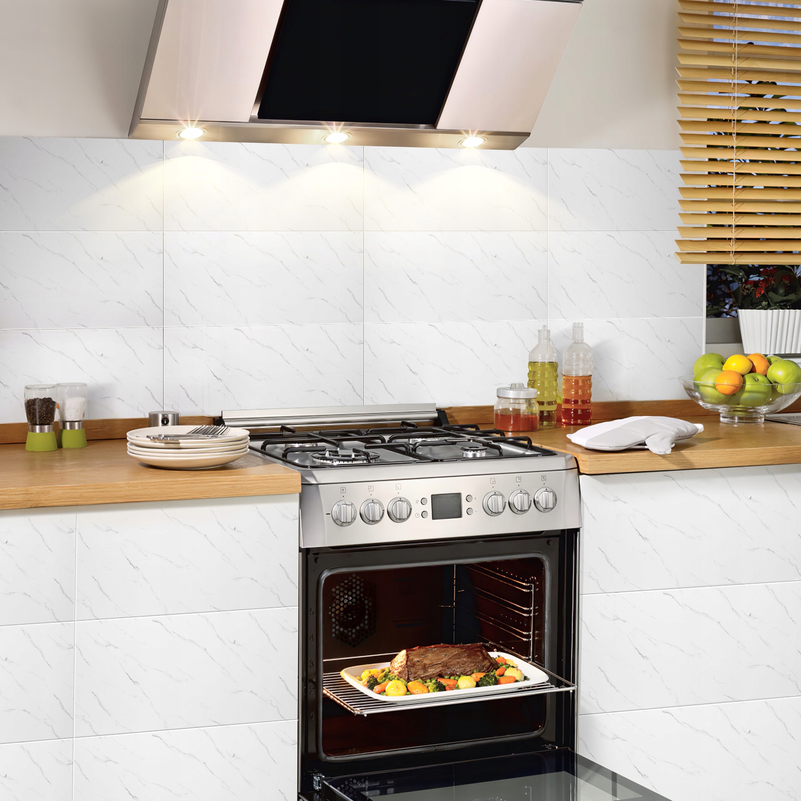 Tapeta Biała Samoprzylepna Wodoodporna Na Ściane Do Łazienki Do Kuchni Marka bez marki