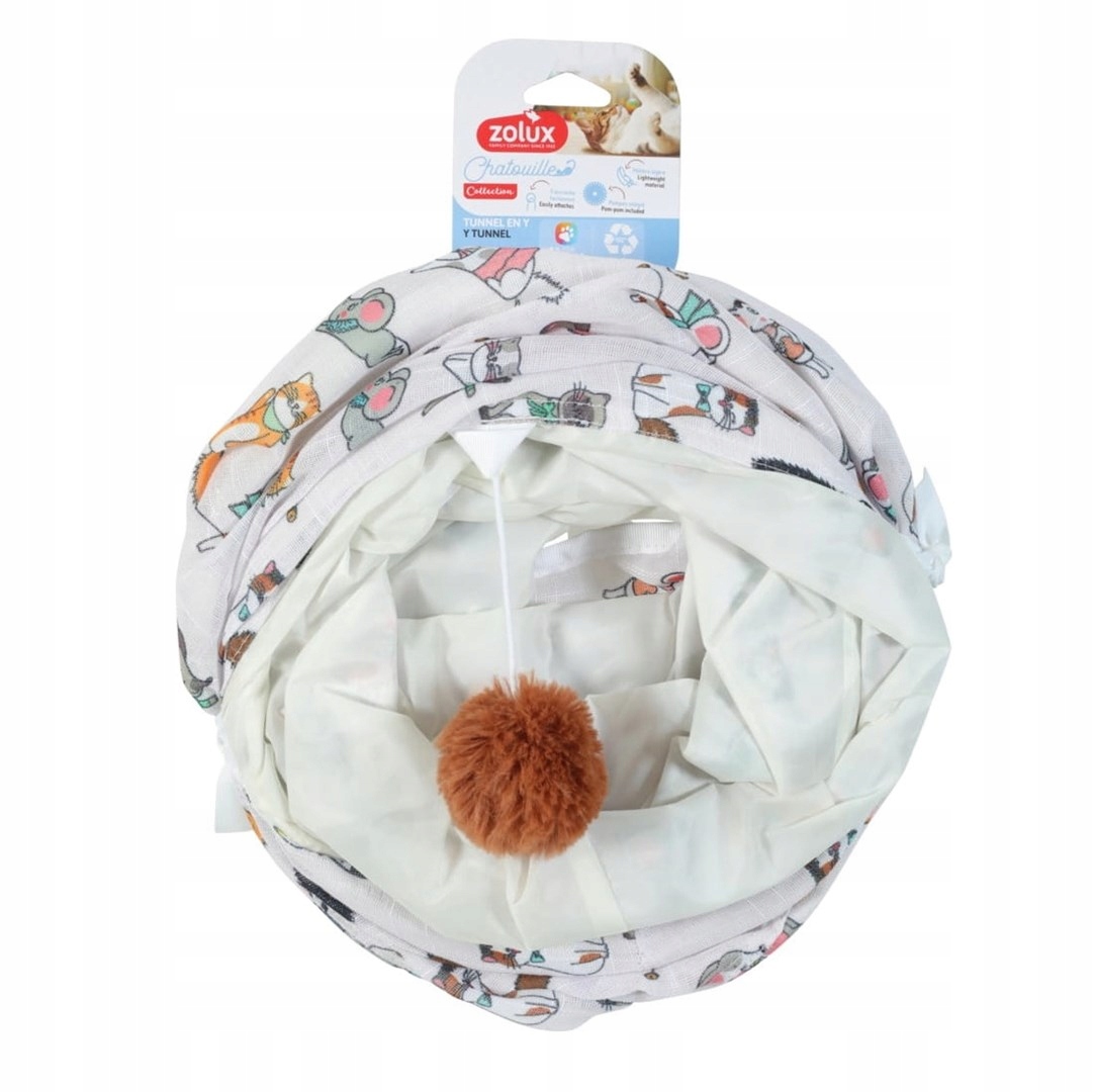 Zolux Hračka pro kočky tunel Y vzor kočky a myši Chatouille 40x29x7 cm