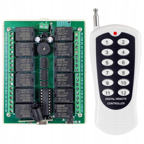 Radiolinia 12-kanałów 433MHz Moduł Zdalnego Sterowania Pilot 12-kanałów