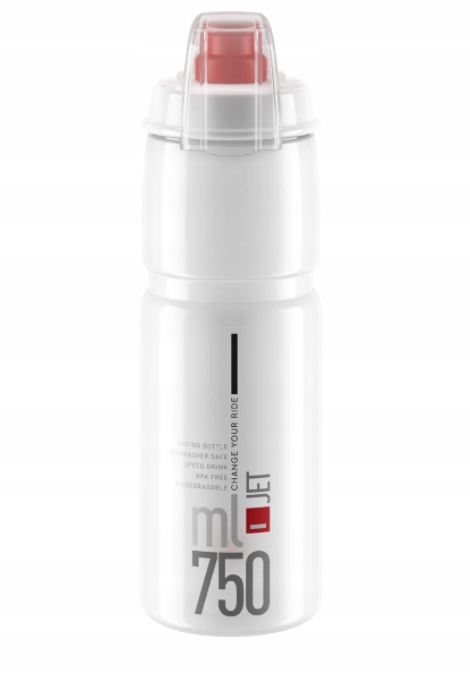 Bidon Elite Jet Plus Clear Red logo 750ml bezbarwny