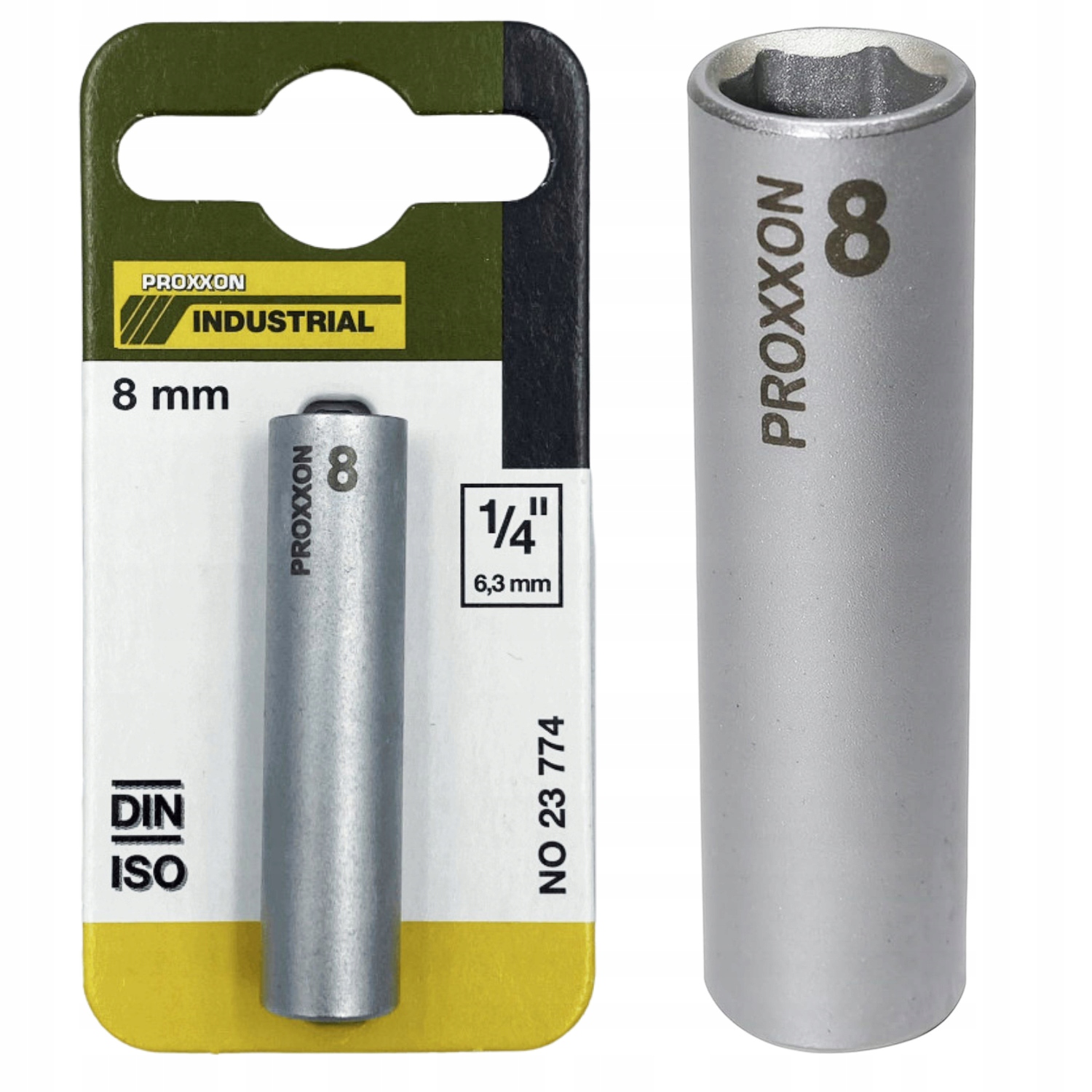 Proxxon Nasadka 8mm długa 1/4 cala głęboka do śrub CrV solidna trwała 23774