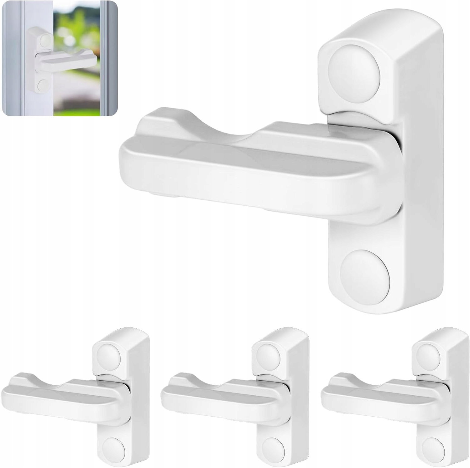 ZABEZPIECZENIE OKIENNE RYGIEL OBROTOWY UPVC 4 SZTUKI