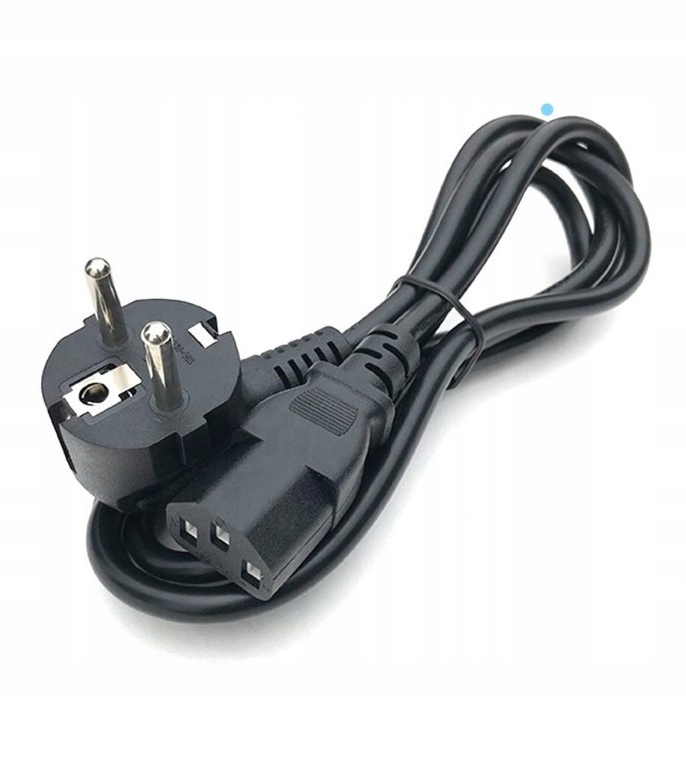 Kabel zasilający do komputera PC / drukarka / monitor 230V 16A 1 m czarny