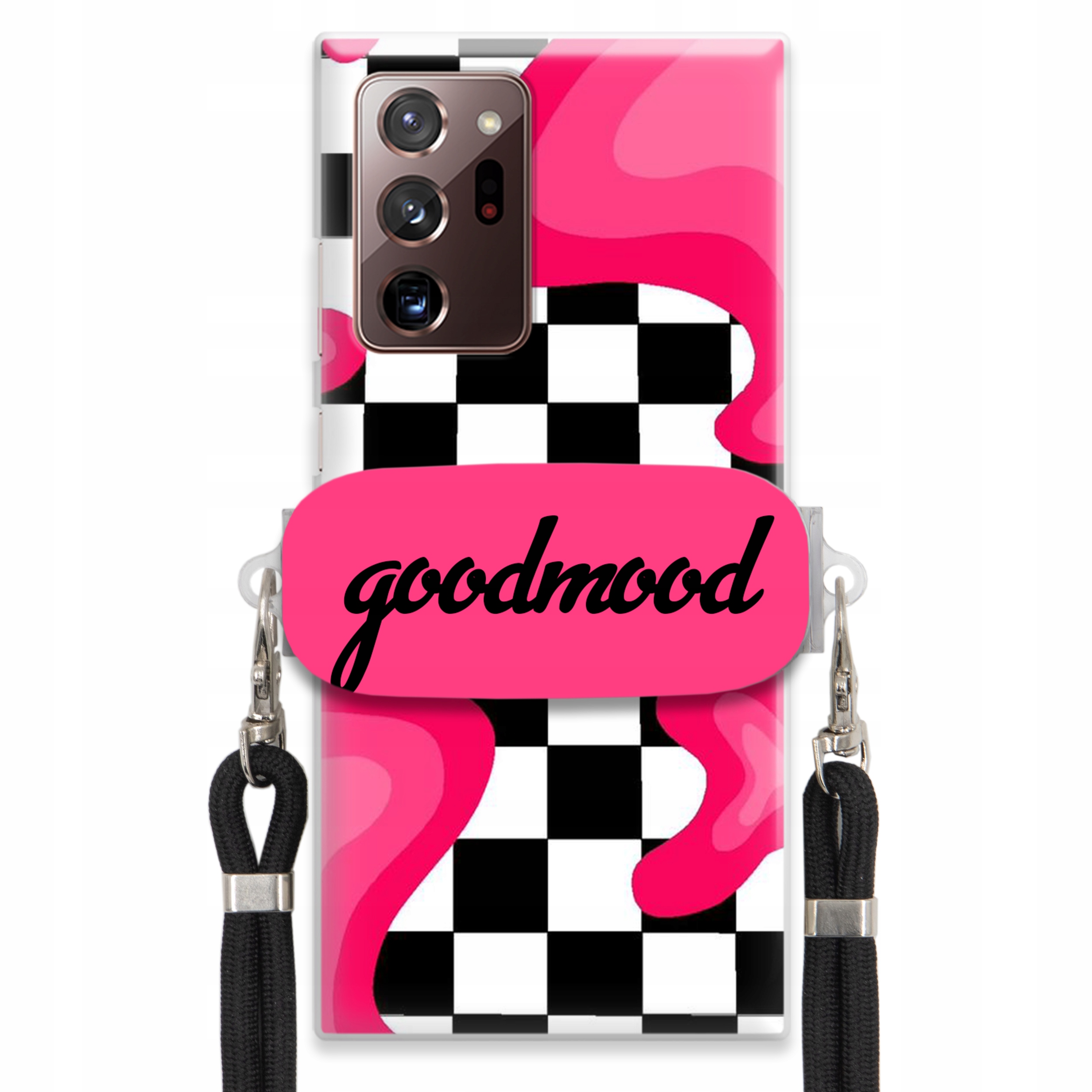 Pouzdro Pro Samsung Note 20 Plus Sada Case Držák Na Vodítko Černá Módní Splash