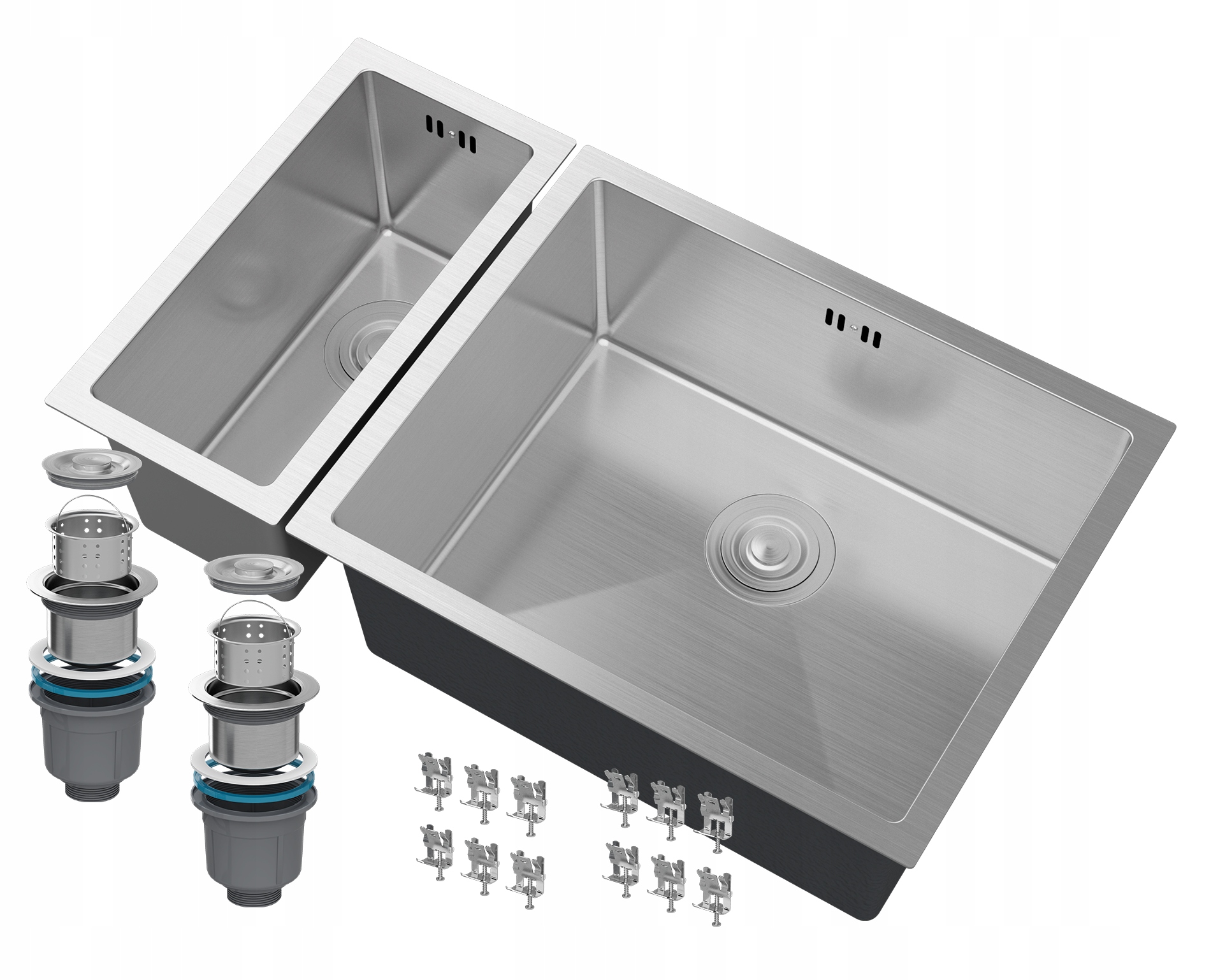 Oceľový Drez Sada 2 Ks, Jedna A Pol Barovej KOMORY2254