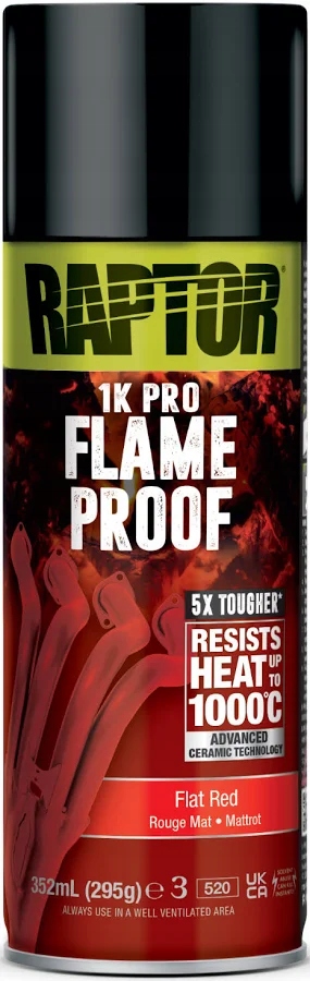U-pol Raptor podkład żaroodporny 1000°C czerwony mat spray do wydechu 352ml