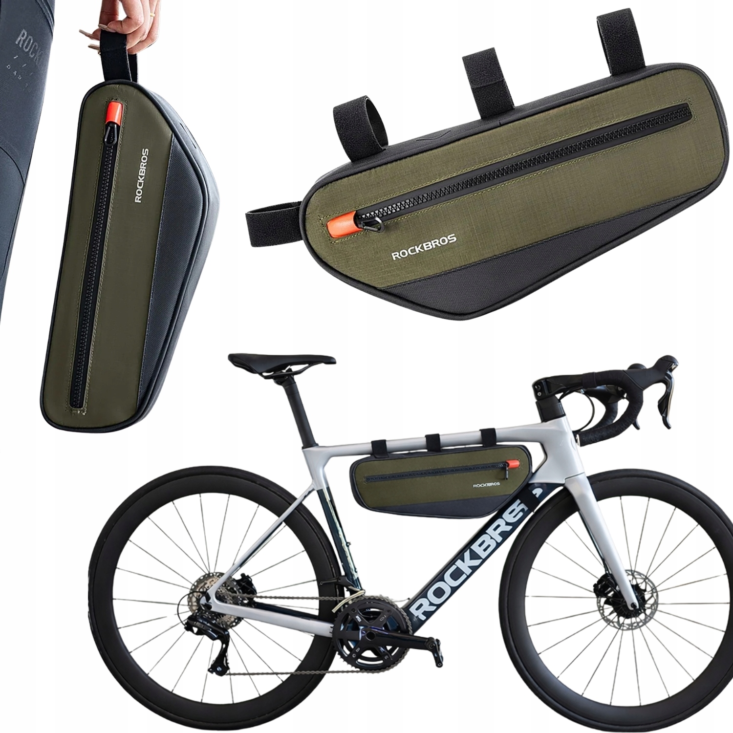 Torba Rowerowa Sakwa Na Ramę Odblaskowa Wodoodporna Pojemna 1,7L Rockbros