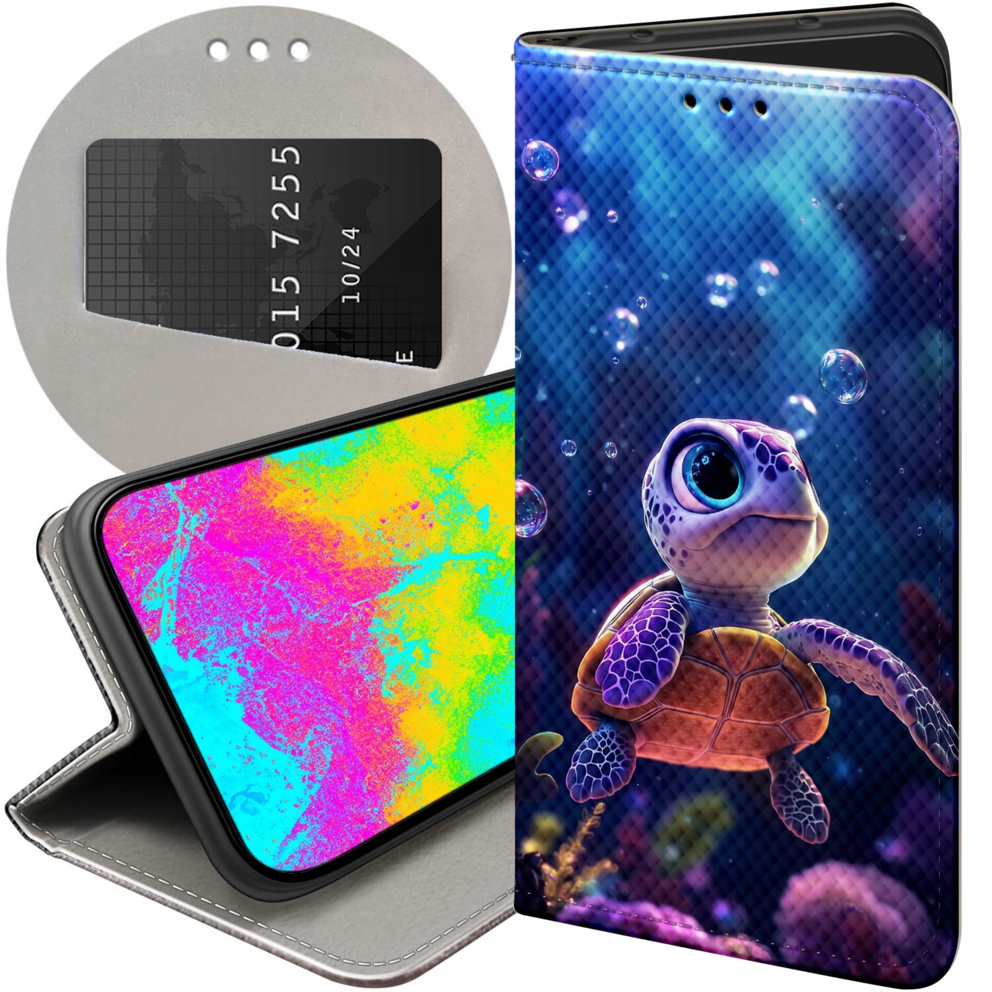 Etui Z Klapką Do Xiaomi Redmi A1 Żółwie Żółwiki Żółw Futerał Case