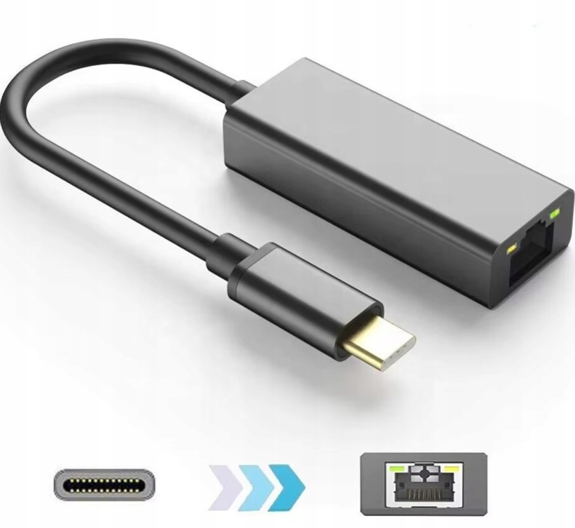 USB-C przejściówka na RJ45 - adapter Ethernet, karta sieciowa LAN ...
