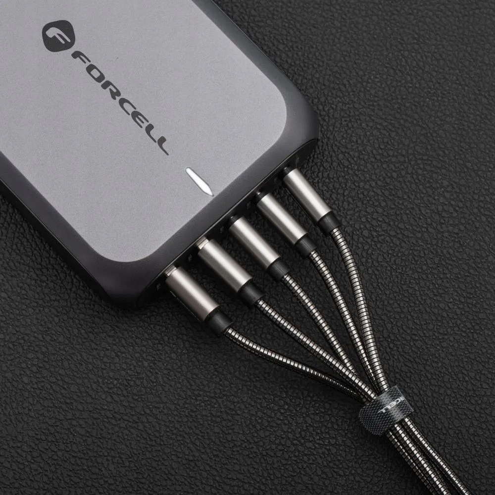 Kabel Usb A do Usb C Forcell F-Energy QC4.0 3A 66W Metal 1 m C234 srebrny