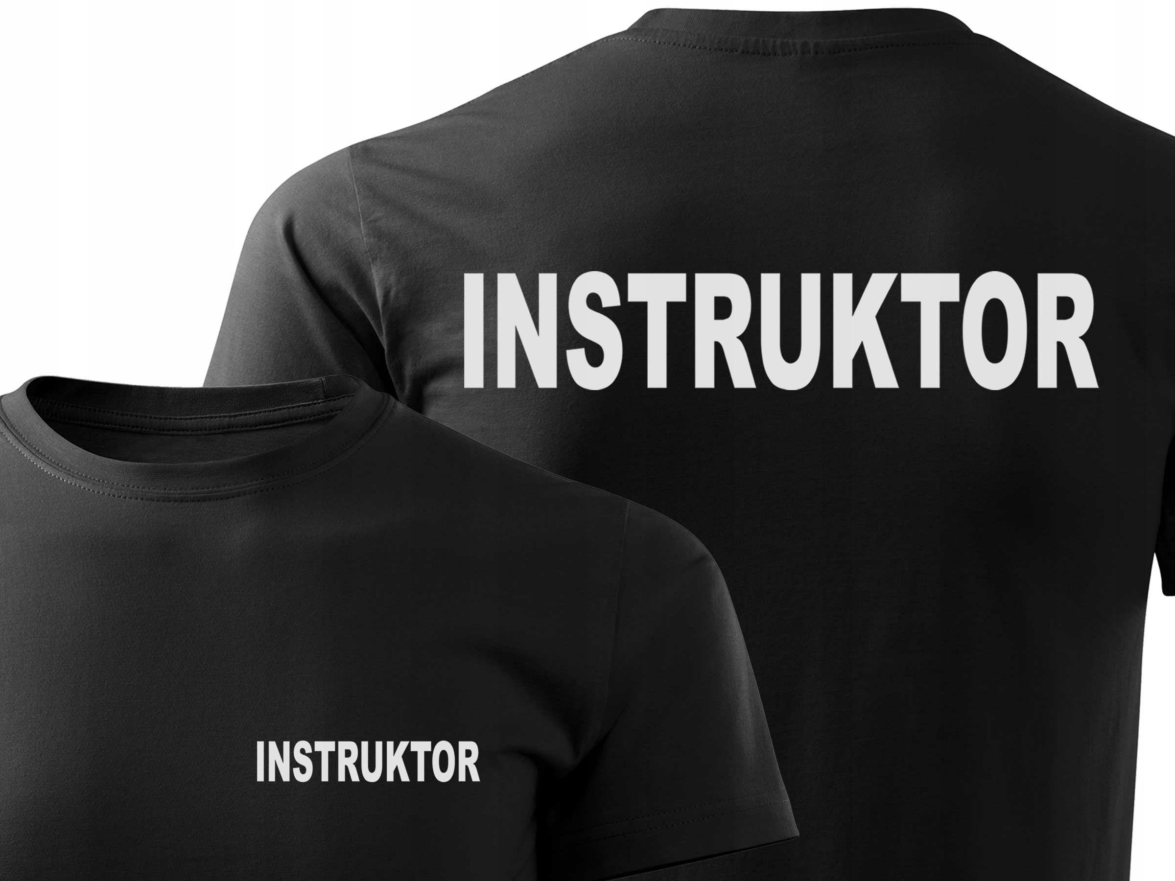 

T-shirt Instruktora 2 Nadruki Odblaskowe Czarny XL
