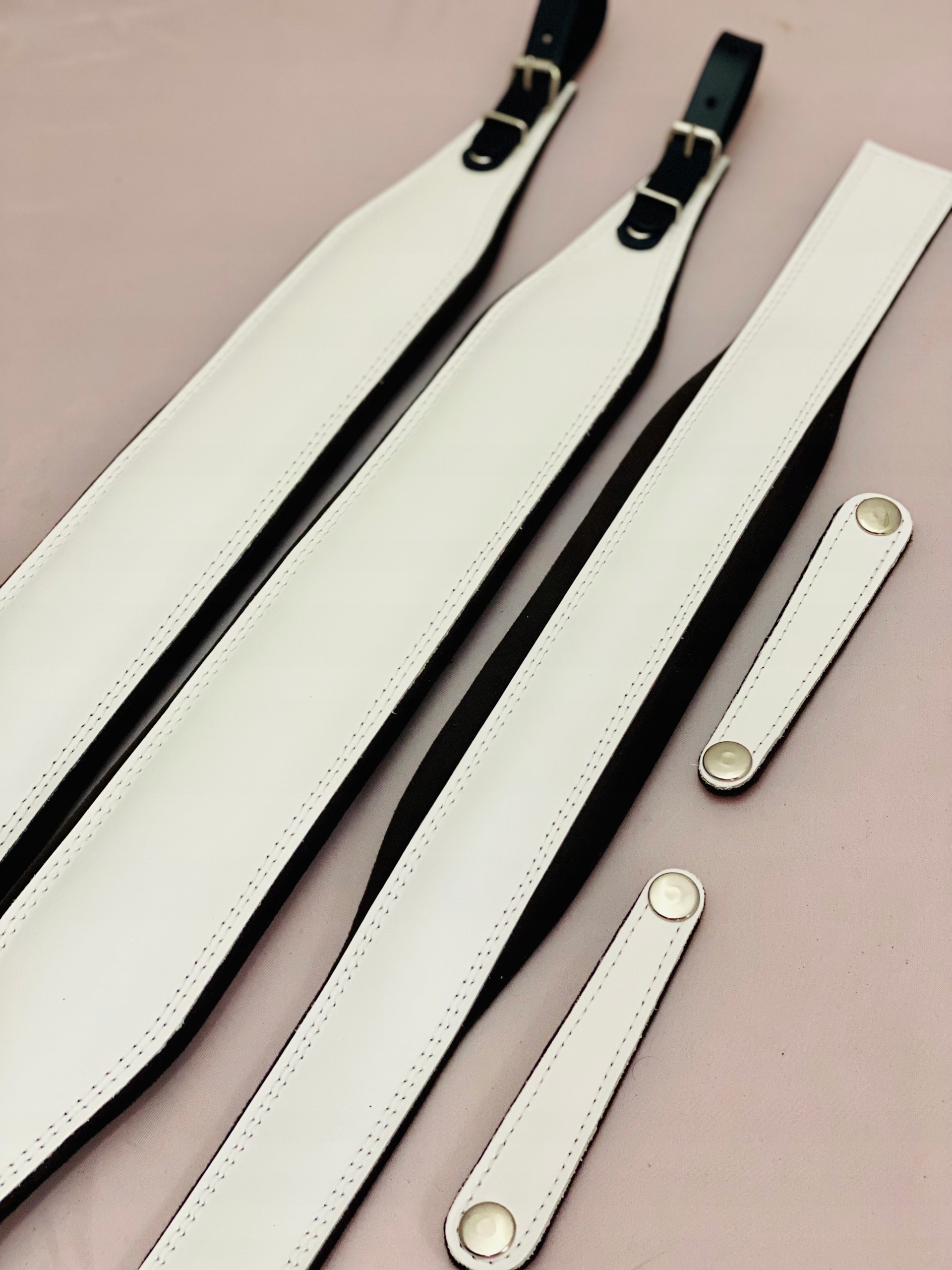 Pásy pro akordeon 96-120 basů, sada s basovým pásem a sponkami, kůže