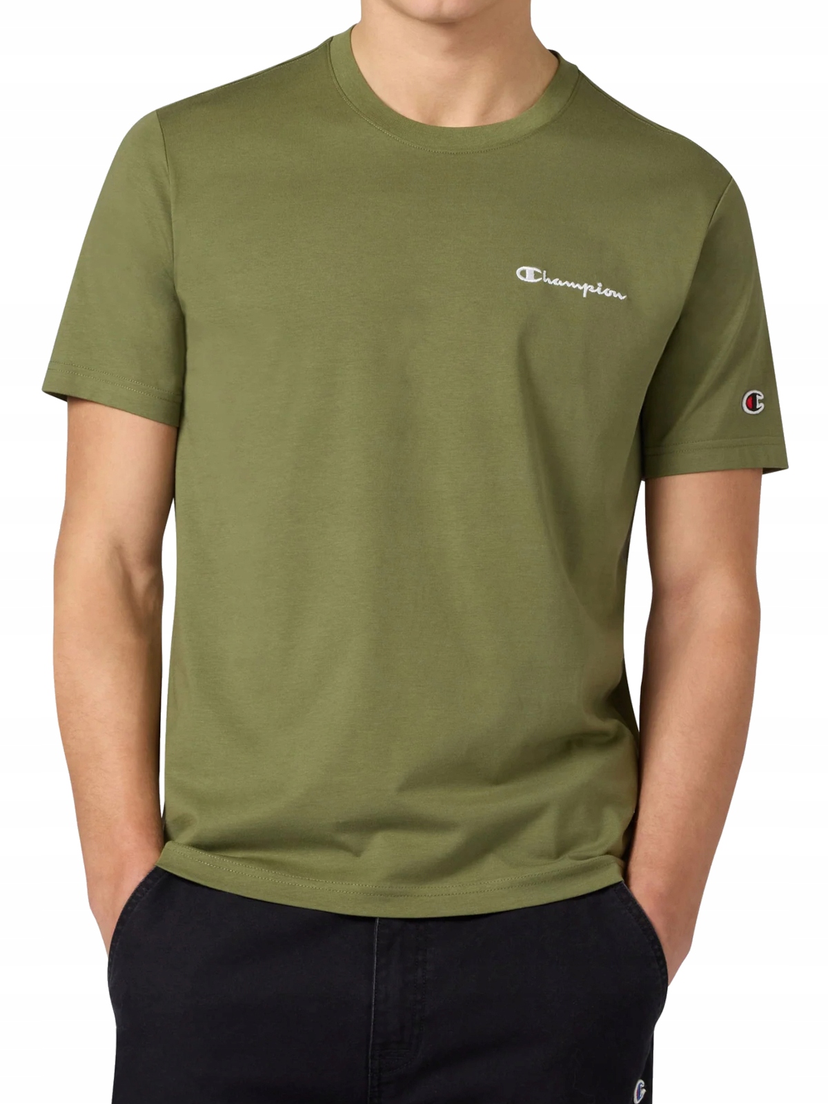 Tričko pánské Champion 221798-GS156 bavlněné sportovní zelené tričko XL