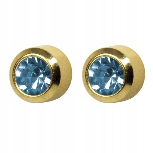 

Studex Akwamaryn złoty oprawa pełna 1 para Kolczyk