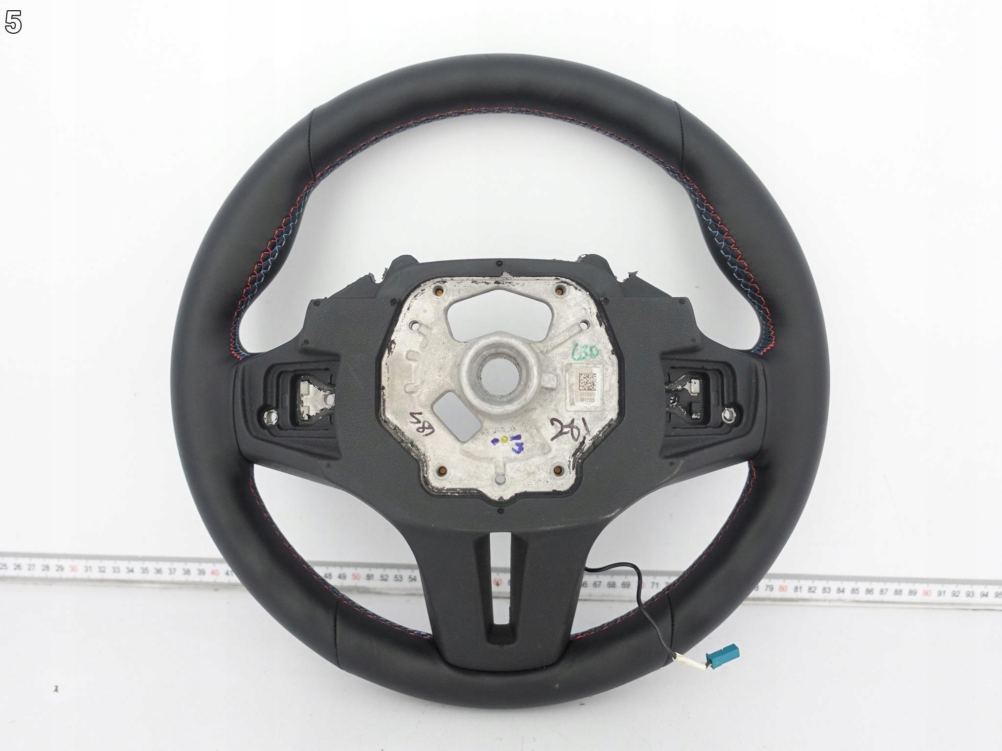 BMW M3 M4 G80 G82 G83 COMPETITION steering wheel, leather NIC CZERWONO-blue