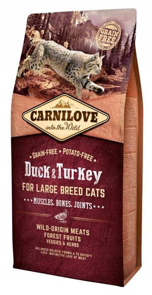 Levně Krmivo Carnilove Large Breed Cats Muscles, Bones, Joints Duck & Turkey 6kg