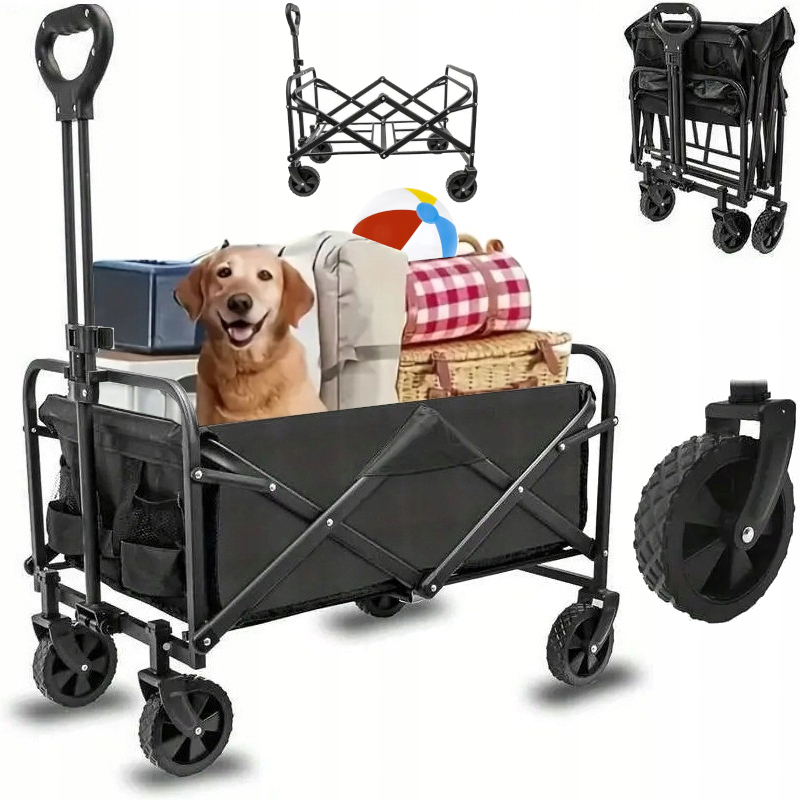 Wózek Transportowy Ogrodowy Taczka Przyczepka Turystyczny Składany Plażowy