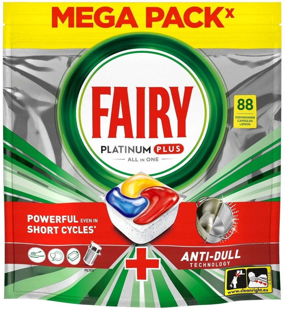Tabletki Do Zmywarki Fairy Platinum Plus All In One 88 Sztuk Opakowanie XXL