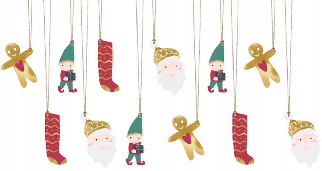 

Zawieszki do prezentów Mikołaj, mix