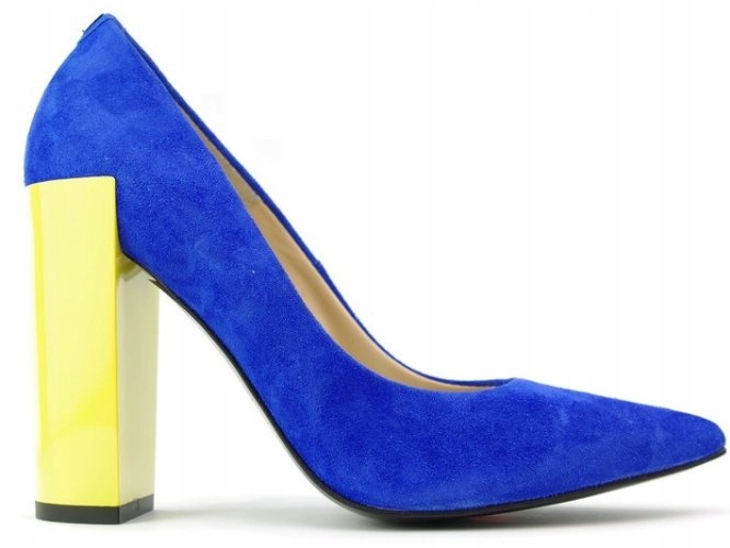 Chabrové lodičky na podpatku, kožené, semišové, elegantní dámské boty Sala 37