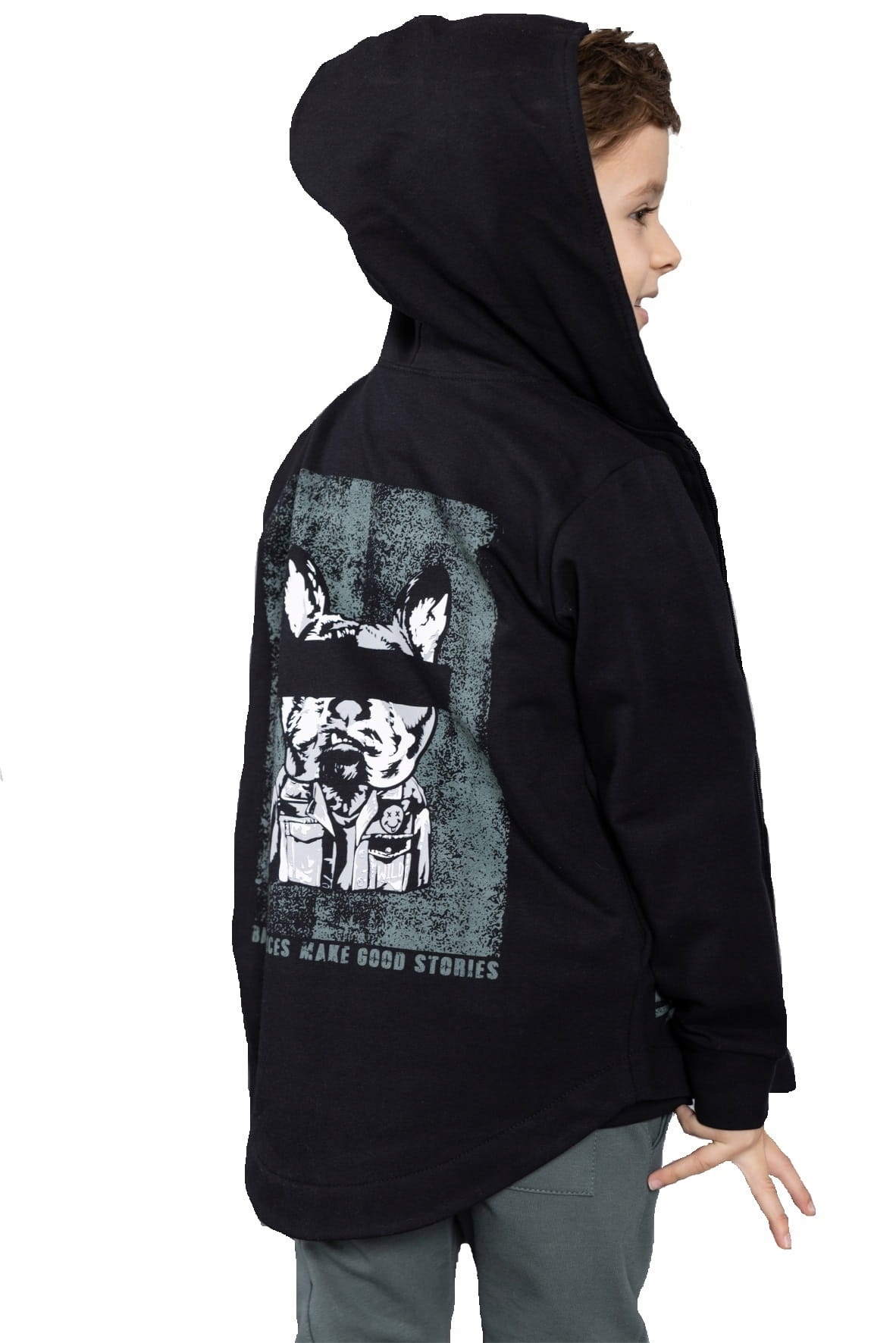 

Czarna bluza z psem kaptur All For Kids 116/122