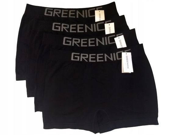 

4x Czarne bokserki Bezszwowe majtki Greenice tu- L